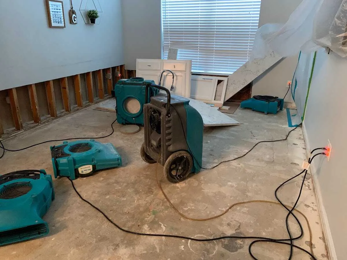 Dehumidifier in flood-cut room for Water Extraction & Removal in Boulder Creek